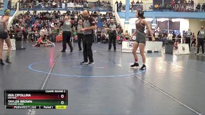 100 lbs Champ. Round 2 - Tayler Brown, Thunder Ridge vs Ava Cipollina, Owyhee