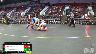 157 lbs Quarterfinals (8 Team) - Darius Marines, Detroit Catholic Central HS vs Nathan O`Donnell, De La Salle Collegiate