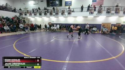 275 lbs Round 3 - Jacob Christerales, Powell Middle School vs Khani Goggles, Riverton Middle School