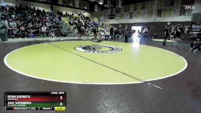 144 lbs Cons. Semi - Sam Weinberg, La Costa Canyon vs Ryan Espiritu, Vacaville