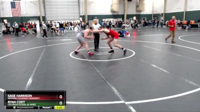 197 lbs Cons. Round 4 - Sage Harrison, Western Colorado University vs Ryan Cody, Colorado School Of Mines