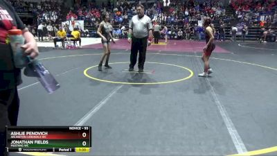 93 lbs Champ. Round 1 - Jonathan Fields, Mustang WC vs Ashlie Penovich, Arlington Cardinals WC