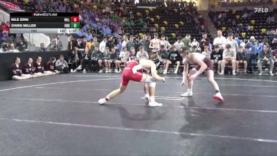 150 lbs Quarterfinal - Owen Miller, Independence vs Nile Sinn, Williamsburg