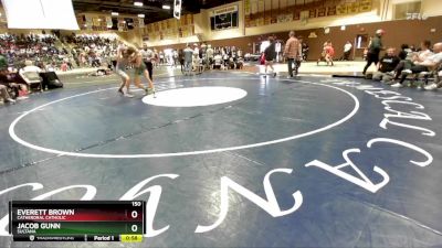 150 lbs Cons. Round 2 - Everett Brown, Catherdral Catholic vs JACOB GUNN, Sultana