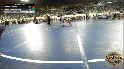 81 lbs Semifinal - Avery Ashley, Hinton Takedown Club vs Jadelyn Cerecero, Hoisington Jr Cardinals