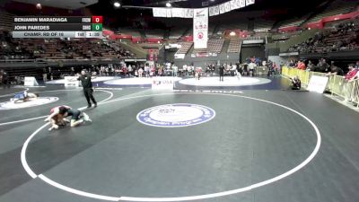 120 lbs Champ. Rd Of 16 - Benjamin Maradiaga, Frontier High School Wrestling vs John Paredes, South Hills High School Wrestling