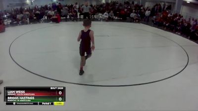 19 lbs Cons. Semi - Liam Weiss, Hershey Youth Wrestling vs Briggs Hastings, Norfolk Jr Wrestling