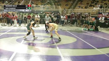 165 1A 7th Place Match - Braeden Mills, St. John Neumann vs Levi Chancey, Weeki Wachee