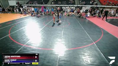 60 lbs Round 1 (8 Team) - Jayna Whitford, Utah vs Sadie Sweat, Montana