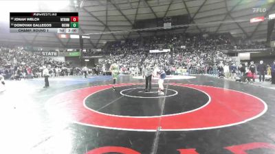 Boys 4A 165 lbs Champ. Round 1 - Jonah Welch, Mount Rainier vs Donovan Gallegos, Richland