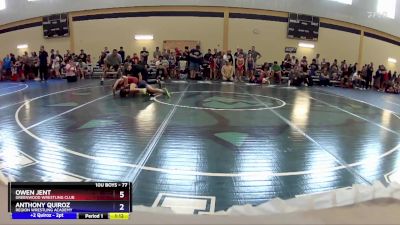 77 lbs Cons. Round 3 - Owen Jent, Greenwood Wrestling Club vs Anthony Quiroz, Region Wrestling Academy