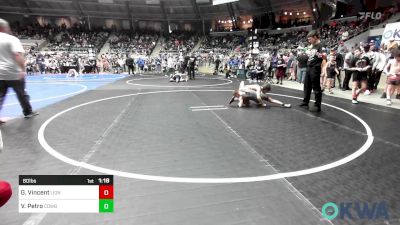 80 lbs Quarterfinal - Gage Vincent, Lions Wrestling Academy vs Vincent Petro, Cowboy Wrestling Club