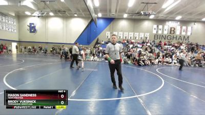 85 lbs Quarterfinal - Brody Vuksinick, Timpanogos Wrestling vs Mason Sandness, Team Prestige