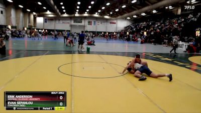 174 lbs Cons. Round 3 - Erik Anderson, Western Colorado University vs Evan Sepanlou, Concordia (Neb.)