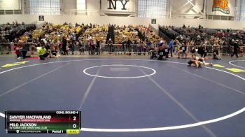 70 lbs Cons. Round 4 - Milo Jackson, SV Saber Den Wrestling Club vs Sawyer Macfarland, Warrior Warehouse Wrestling