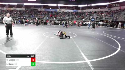 72 lbs Round Of 16 - Kale Elledge, Lions Wrestling Academy vs Lane Sass, Unaffiliated