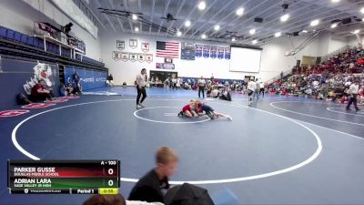 100 lbs Champ. Round 1 - Parker Gusse, Douglas Middle School vs Adrian Lara, Sage Valley Jr High