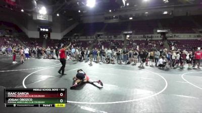 110 lbs Semifinal - Isaac Garcia, Pomona Wrestling Club Colorado vs Josiah Orozco, Pomona Wrestling Club Colorado