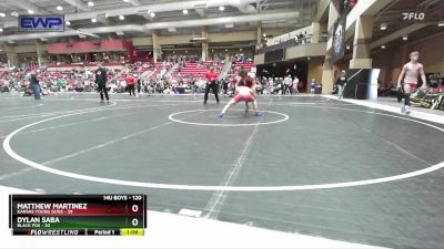 120 lbs Quarterfinal - Matthew Martinez, Kansas Young Guns vs Dylan Saba, Black Fox