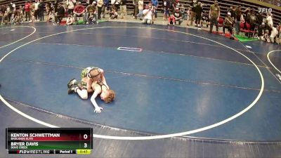 54 lbs Champ. Round 1 - Bryer Davis, Dove Creek vs Kenton Schwettman, Badlands Elite