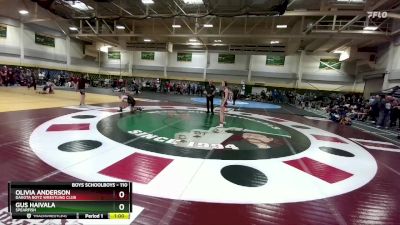 110 lbs Cons. Round 2 - Olivia Anderson, Dakota Boyz Wrestling Club vs Gus Haivala, Spearfish