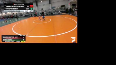 60 lbs Cons. Round 2 - Joseph Urbina, Spring Klein Wrestling Club vs Braxton Brittain-winn, Wesley Club Wrestling