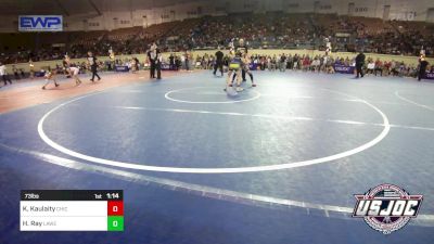 73 lbs Round Of 16 - Kinsley Kaulaity, Chickasha Youth Wrestling vs Hadleigh Ray, Lawrence Elite