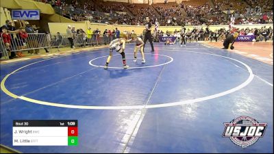 58 lbs Round Of 32 - Jaxson Wright, Bartlesville Wrestling Club vs Mitchell Little, Standfast