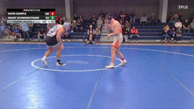 197 lbs Champ. Round 1 - David Sample, Cowley College vs Grant Schwerdtfeger, Southeast Community College