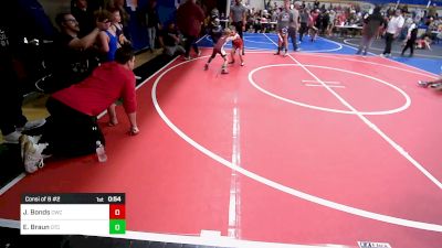 46 lbs Consi Of 8 #2 - Jaxon Bonds, Claremore Wrestling Club vs Emerson Braun, Owasso Takedown Club