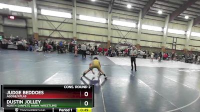 90 lbs Cons. Round 2 - Dustin Jolley, North Sanpete Hawk Wrestling vs Judge Beddoes, Agoge/Atlas