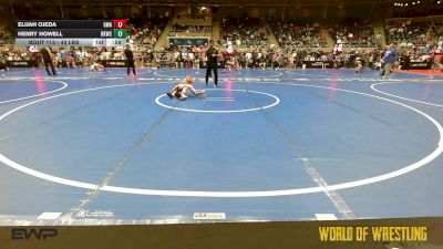 43 lbs Consi Of 8 #1 - Elijah Ojeda, Gladiator Wrestling Academy vs Henry Howell, Henryetta Knights Wrestling Club