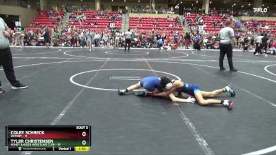 95 lbs Round 2 (6 Team) - Tyler Christensen, Honey Badger Wrestling Club vs Colby Schreck, Victory