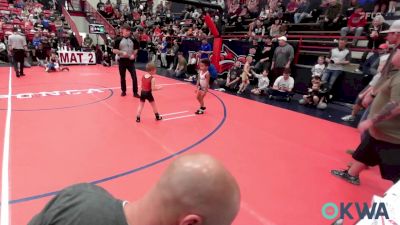 43 lbs Consi Of 16 #2 - Trenton Shoptese, Ponca City Wildcat Wrestling vs Clayton Brady, Barnsdall Youth Wrestling