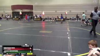 44 lbs Quarterfinal - Jadon Bockmore, DWA vs Grayson Bish, Ragin Raisins