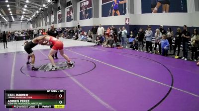 215 lbs Semifinal - Adrien Perez, Klein Oak High School Wrestling vs Cael Barber, Texans Wrestling Club