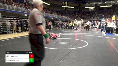 80 lbs Round Of 32 - Milo Hake, Dover vs Logan Houston, Clearfield