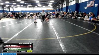 49 lbs Cons. Round 2 - Connor Barajas, Mountain Man Wrestling Club vs Lennox Abercrombie, Middleton Wrestling Club