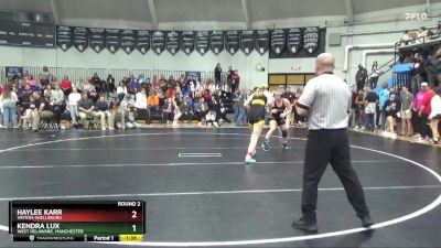 JV-8 lbs Round 2 - Haylee Karr, Vinton-Shellsburg vs Kendra Lux, West Delaware, Manchester