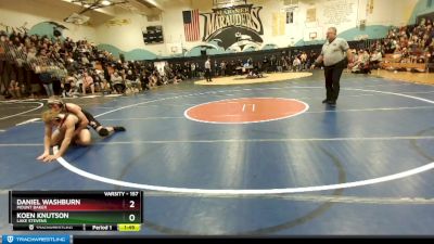 157 lbs Semifinal - Daniel Washburn, Mount Baker vs Koen Knutson, Lake Stevens