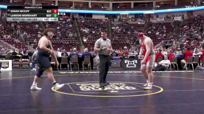 285 lbs First Round - Jonah McCoy, Westmont Hilltop vs Landon Morehart, Montoursville