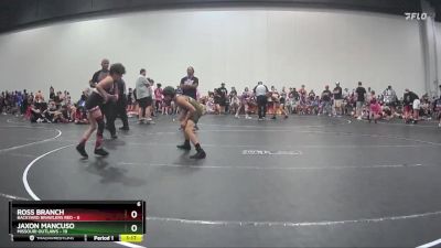 78 lbs Round 3 (10 Team) - Jaxon Mancuso, Missouri Outlaws vs Ross Branch, Backyard Brawlers Red