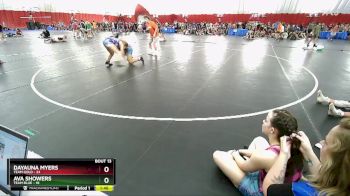 135 lbs Round 5 (6 Team) - Ava Showers, Team Blue vs Dayauna Myers, Team Gold