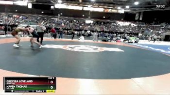 145 lbs Cons. Round 2 - Haven Thomas, Vallivue vs Greysea Loveland, Riverton