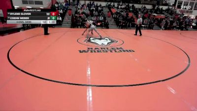 150 lbs Cons. Semi - Rylend Slover, TUTTLE (OK) vs Coehn Weber, Joliet (WEST)