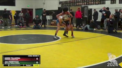 95 lbs Cons. Round 5 - Ian Perryman, Rio Vista Middle School vs Aiden Talavera, Immanuel Wrestling