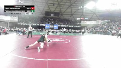 Boys 2A 190 lbs Cons. Round 3 - Logan Baumgaertner, Anacortes vs Matthew Duthie, West Valley (Spokane)