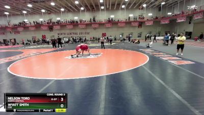 285 lbs Cons. Round 3 - Wyatt Smith, Coe vs Nelson Toro, North Central