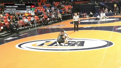 1A 113 lbs Cons. Round 1 - Drew Patel, Poplar Grove (North Boone) vs Jacobi Cobbs, Belleville (Althoff Catholic)