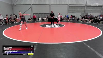 100 lbs Placement Matches (8 Team) - Ella Japp, Nebraska vs Makennah Craft, Ohio Red